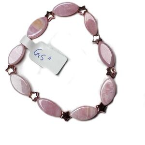 Pink Opal bracelet with stars handmade stretchy